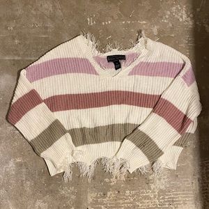 Distressed Striped Sweater